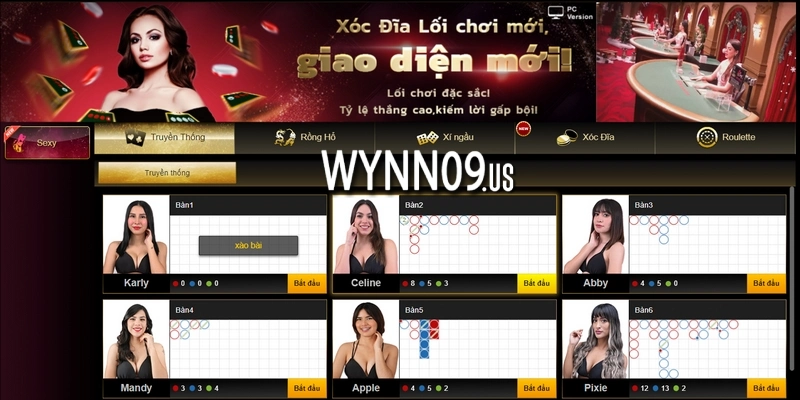 Đến với Casino của WYNN09 bạn có thể thoải mái chọn bàn cược